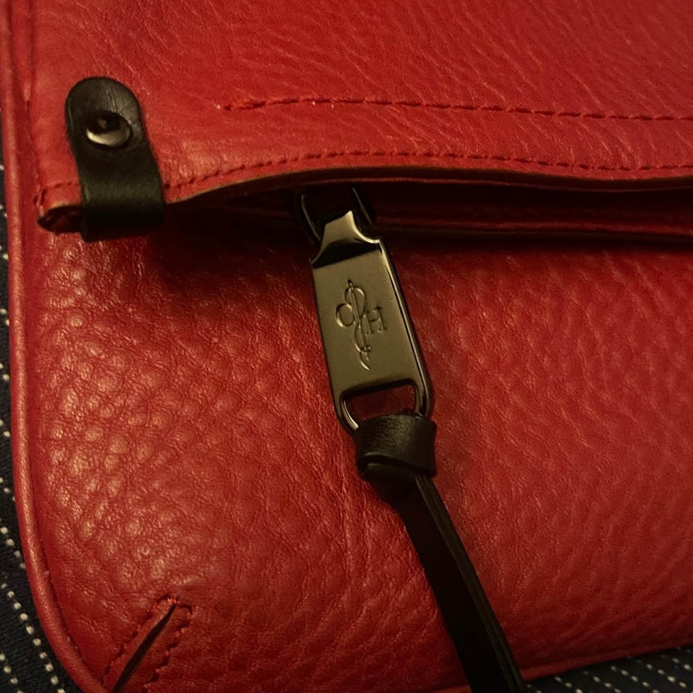 Colehaan Vibrant Red Leather fold over  Clutch - Picture 14 of 14